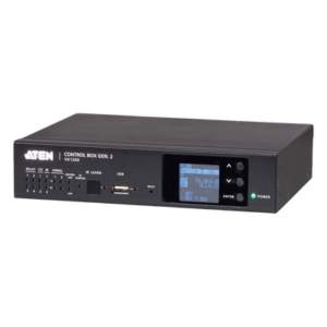 ATEN VK1200 – Sistema de Control Compacto / CPU Cuatro Núcleos / 1 GB RAM / LAN Dual Aislada / Resolución 1920x1200 / 10 Usuarios Simultáneos / 1U