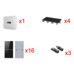 HUAWEI FUSIONSOLAR SUN200010KLKIT – Kit Solar de Interconexión / 10 kW / 220 Vca / Eficiencia 98.40% / 16 Módulos 645W / Montaje para 4 Módulos