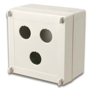 SIEMON X-IBOX-03 – Caja de Conexión Industrial / IP66/IP67 NEMA 4X / 3 Puertos Cobre o Fibra / 129.5x129.5x81.1 mm / 5.1x5.1x3.2 in