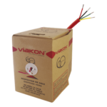 VIAKON 9424 – Cable FPLR / 4 Conductores / 18 AWG / 305 m (1000 pies) / Rojo / Riser / Blindado / UL 1424