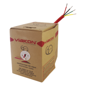 VIAKON 9424 – Cable FPLR / 4 Conductores / 18 AWG / 305 m (1000 pies) / Rojo / Riser / Blindado / UL 1424