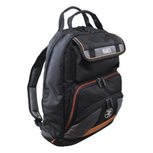 KLEIN TOOLS 55475 – Mochila para Herramientas / 35 Bolsillos / Tela Balística 1680D / Interior Naranja / Base Resistente Texturizada