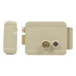ASSA ABLOY 321-DCBI-ABG – Cerradura Eléctrica / Doble Cerrojo / 12 VCC/VCA / Consumo 2 A/4 A / Botón Integrado / Izquierda / Exterior