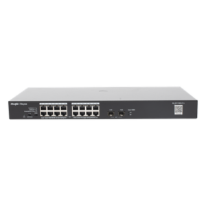RUIJIE RG-ES118GS-P-L – Switch PoE+ No Administrable / 18 Puertos Gigabit / 2 Uplinks SFP 1G / 247 W / Conmutación 36 Gbps / Protección 4 kV