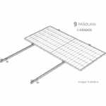 BASEL KITBASEL1X9A0 – Sistema de Montaje Solar / Techo Plano / 1 Módulo / Resistencia Viento 140 km/h / Inclinación 15° / Área 4 m² (43.1 ft²)