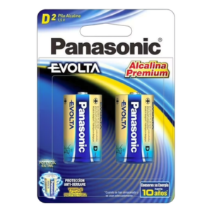 PANASONIC LR20EGL/2B – Pila Alcalina Tipo D / 1.5 V / Blíster 2 Piezas / 34.2 mm Diámetro / 61.5 mm Longitud