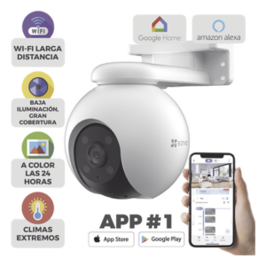 EZVIZ CS-H8-3K – Cámara PT IP / 3K 5 Megapixel / Visión 360° / IR 30 m (98.4 ft) / Color Nocturno / Audio Bidireccional 100 dB / IP65 / Wi-Fi 2.4 GHz