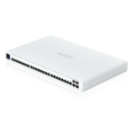 UBIQUITI UISP-S-PRO – Switch Administrable PoE / 24 Puertos GbE / 4 SFP+ 10G / PoE Pasivo 27 V 220 W / Pantalla Táctil 1.3"