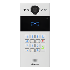 AKUVOX R20KSIP – Videoportero IP SIP / 2 Megapixel / Teclado y Lector NFC+RFID 125 kHz / Control de 2 Puertas / PoE / IP65 / Notificación App y Llamada Telefónica / PIN Temporal