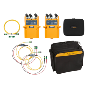 FLUKE NETWORKS CFM-S-ADD – Kit de Certificación Fibra Óptica Monomodo / Módulos MPO12 / Adaptadores LC y MPO16 / Cables de Referencia / Maletín de Transporte