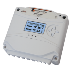 MORNINGSTAR PSMPPT25M – Controlador de Carga Solar MPPT / 25 A / LCD / TrakStar 99% / 12V-24V / 1100 W / 3.6 ft