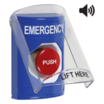 STI SS24A4EM-EN – Botón Multipropósito de Emergencia / Superficie / Tapa Policarbonato / Bocina Pre-Alarma / 2 Relés Forma C / LED Indicador / UL/cUL S7255 / ADA