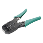 EPCOM POWERLINE SYSRJ45CT – Pinzas Ponchadoras / RJ11-RJ12-RJ45 / Cat5e-Cat6-Cat6a / 4-6-8 Conductores / Corte y Pelado Integrados
