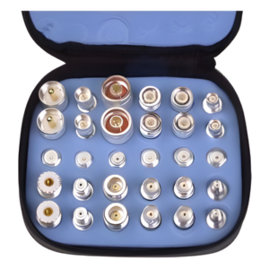 RF INDUSTRIES,LTD RFA-4024-WB – Kit de Adaptadores Coaxiales / 30 Piezas / UNIDAPT / Bronce Blanco / Estuche con Ziper
