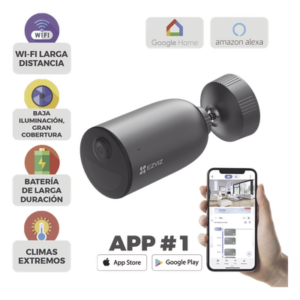 EZVIZ CS-EB3 – Cámara Bala IP / 2K 3 Megapixel / Batería Recargable 7800 mAh / Visión Nocturna Color 15 m (49.2 ft) / Wi-Fi 2.4 GHz / IP66