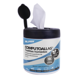 SILIMEX COMPUTOALLAS – Toallitas Húmedas Antibacteriales / Limpieza de Equipos Electrónicos / 30 Piezas / Antiestáticas / Alcohol Isopropílico