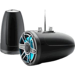 JL AUDIO 10-03281-00 – Bocinas Cerradas para Torre / JL Audio M6 / 8.8" / Coaxial Cerrado / LED Transflective™ / Rejilla Deportiva de Titanio / 125 W RMS / 4 Ω / 38 Hz - 20 kHz / 90.5 dB / Cable 16 AWG 3 m (10 pies) / Cable LED 20 AWG 3 m (10 pies)