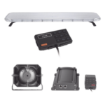 EPCOM INDUSTRIAL SIGNALING X75RBSKITF – Kit de Equipamiento para Unidades de Seguridad Pública / Barra LED 132 LEDs Hyperlux G3 / 22 Módulos Control Tráfico Rojo/Azul / Sirena 100 W / IP65 / SAE J1345
