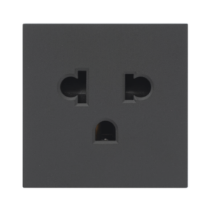SIMON SM-TCEA-N – Módulo para Tomacorriente Euroamericano / Color Negro / 45x45 mm (1.77 x 1.77 pulgadas) / Compatible con Torres y Cajas para Escritorio