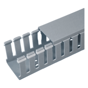 PANDUIT FC1.5X2LG2 – Canaleta Ranurada de PVC / 1.75 in Ancho / 2.11 in Alto / 6.56 ft Largo / Tipo F / UL94 V-0 / Gris