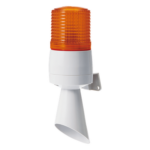 QLIGHT S60ADL-24-A – Torreta de Señalización LED / Luz Ámbar Fija y Destellante / Buzzer 95 dB / 24 VCD / IP54 / Ø60 mm