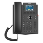 FANVIL X303P – Teléfono IP Empresarial / 4 Líneas SIP / Pantalla LCD 2.4 Pulgadas / PoE / Audio HD / Conferencia 6 Participantes