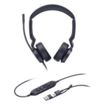YEALINK UH44-DUAL-TEAMS-USB-C/A – Auriculares USB con Cable / Cancelación de Ruido IA / Altavoz 35 mm / USB-C con Adaptador USB-A / Compatible Microsoft Teams