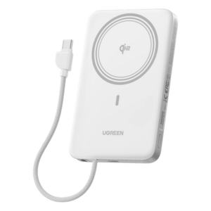 UGREEN 75983B – Banco de Energía / 10000 mAh / 30W USB-C PD+PPS / Cable USB-C Integrado 30W / Carga Inalámbrica Magnética 15W / Pantalla LED / 39.2 Wh