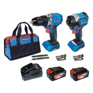DONGCHENG DNG-KTP01 – Kit Taladro Percutor y Atornillador de Impacto / 20V / Motor Brushless / 2 Baterías 4.0Ah Li-ion / Cargador Rápido / Bolsa de Transporte