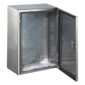 PRECISION PST-203015-INOX-B – Gabinete de Acero Inoxidable IP66 / IK10 / 200x300x150 mm / 30 kg / Placa Galvanizada 1.5 mm / 7.87x11.81x5.91 in