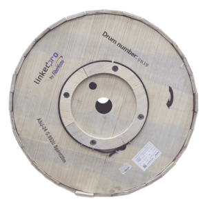 LINKEDPRO BY FIBERHOME MINI-ADSS-24C-S120/4KM – Carrete de Fibra Óptica Aérea Mini ADSS / Monomodo G.652D / 24 Hilos / Span 120 m (394 pies) / 4 km / Exterior / Loose Tube / MDPE