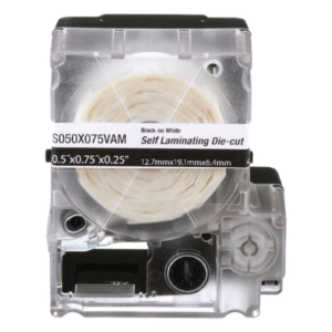 PANDUIT S050X075VAM – Casete de Etiquetas Autolaminadas / 12.7 x 19.1 mm (0.5 x 0.75 in) / 425 Etiquetas / Cables 2-4 mm (0.08-0.16 in) / Calibre 18-14 AWG / -40°C a 66°C