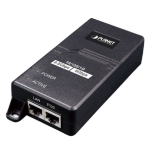 PLANET POE-165 – Inyector PoE / 802.3af/at / 30 W / Puertos 10/100/1000Mbps/2.5G/5G / Alcance 100 m (328 ft)