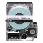 PANDUIT T150X000VPM-BK – Casete de Etiquetas de Vinilo / Cinta Continua / Negro Sobre Blanco / 36 mm (1.42 in) x 7.6 m (24.93 ft) / Interior-Exterior