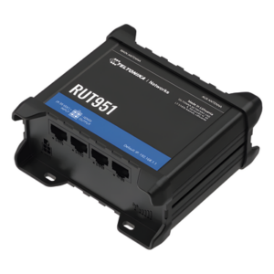 TELTONIKA RUT951 – Router Industrial 4G LTE / Cat 4 150/50 Mbps / Dual SIM / Wi-Fi 4 802.11b/g/n / 4 Puertos Ethernet 10/100 Mbps / VPN Múltiples Protocolos