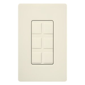 LUTRON ELECTRONICS SC-6PF-BI – Marco de Pared / 6 Puertos / Snap-In / Conectores RJ45, Coaxial y Fibra Óptica / Insertos Ciegos Incluidos / Color Biscuit