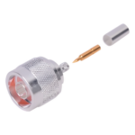 RF INDUSTRIES,LTD RFN-1005-3C1 – Conector Coaxial N Macho / Anillo Plegable / Cable RG-142/U / Cuerpo Bronce Plateado / Contacto Oro / Aislante Teflón
