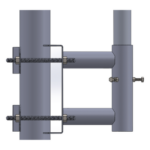 SYSCOM TOWERS SS-OP-TM – Adaptador de Mástil a Poste / Acero ASTM A36 / Galvanizado por Inmersión en Caliente / Diámetro de Mástil 5.08 cm (2') / Postes hasta 7.62 cm (3') de Diámetro