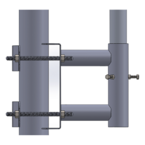 SYSCOM TOWERS SS-OP-TM – Adaptador de Mástil a Poste / Acero ASTM A36 / Galvanizado por Inmersión en Caliente / Diámetro de Mástil 5.08 cm (2') / Postes hasta 7.62 cm (3') de Diámetro