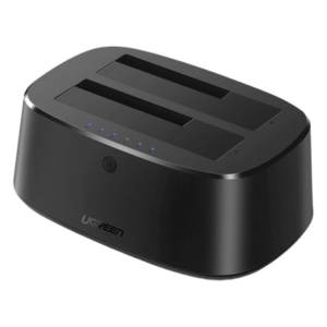 UGREEN 50854 – Estación de Acoplamiento Doble Bahía / USB 3.0 / SATA III / Clonación Offline / 12 TB / UASP / 12V 3A