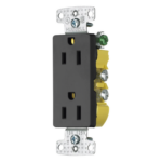 HUBBELL HUB-RRD-15BK – Receptáculo Duplex Decorador / 15A 125V / 2 Polos 3 Hilos / NEMA 5-15R / Negro