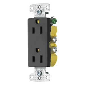 HUBBELL HUB-RRD-15BK – Receptáculo Duplex Decorador / 15A 125V / 2 Polos 3 Hilos / NEMA 5-15R / Negro