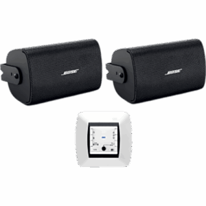 EGI AUDIO SOLUTIONS 121010H/FS2SE – Kit de Audio Bluetooth / 2+2W RMS / Bocinas IP55 de Superficie / Entrada AUX/TV / Soporte 70V/100V / UL1480