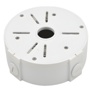 SYSCOM VIDEO XGA130 – Caja de Conexiones Universal / Interior / Aluminio / Blanco / Bala Domo Turret / 3 y 4 Orificios / Conexión 3/4