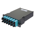 PANDUIT FCSZO-12-03P – Placa Acopladora de Fibra Óptica FAP / 12 Fibras Multimodo OM3/OM4 / 6 Conectores SC Duplex / 12 Pigtails de 1 m (3.28 ft) / Color Aqua
