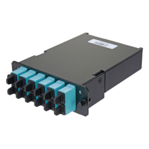 PANDUIT FCSZO-12-03P – Placa Acopladora de Fibra Óptica FAP / 12 Fibras Multimodo OM3/OM4 / 6 Conectores SC Duplex / 12 Pigtails de 1 m (3.28 ft) / Color Aqua