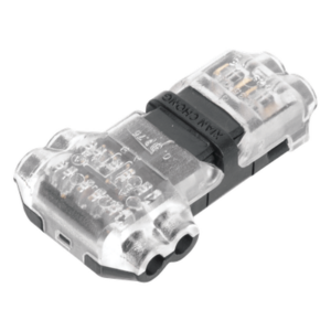 EPCOM POWERLINE TCON2 – Conector T / 2 Contactos / Extracción Sin Corte / 0.35 a 0.75 mm² / Diámetro Máx 2.1 mm / Transparente con Negro