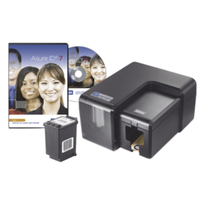 HID INK1000KIT – KIT de Impresora de Tarjetas Inyección de Tinta / Incluye Cartucho y Software/ Una Cara /Impresión Sobre el Borde