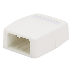 PANDUIT CBXQ2WH-A – Caja de Montaje en Superficie / 2 Puertos Mini-Com / ABS / 0.175 x 0.082 x 0.217 ft / Blanco