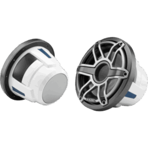 JL AUDIO 10-03490-00 – Subwoofer Náutico JL Audio M6 / 10" / Rejilla Deportiva de Titanio / 250 W RMS / Impedancia 4 Ω / Cono de Polipropileno Relleno de Mica / Montaje en Caja Sellada o con Puerto / Uso en Exteriores Náuticos